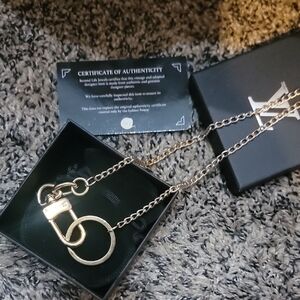 LV Chain Necklace with Lock Pendant Repurposed Authentic